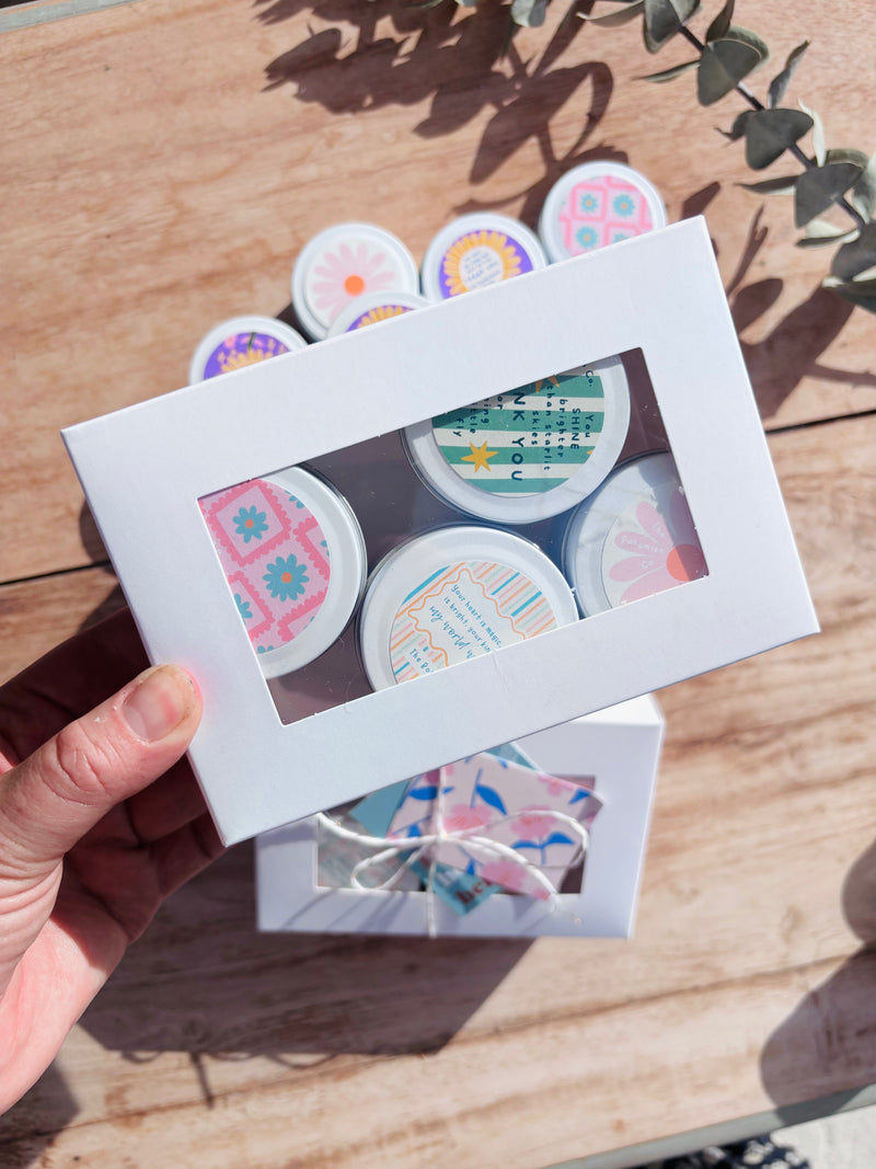 Gratitude & Glow – Thank You / Teacher Mini Candle Tin Set (4 Pack)