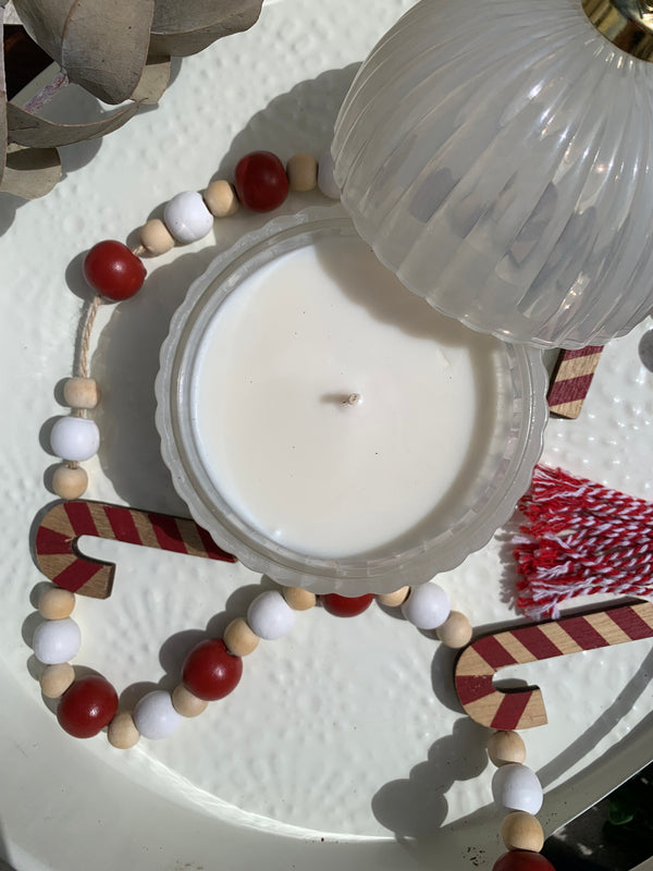 Glass Bauble Candle - White
