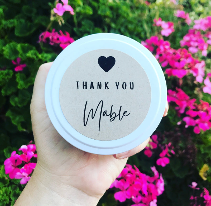 Signature White Candle Tin - Personalised/Custom