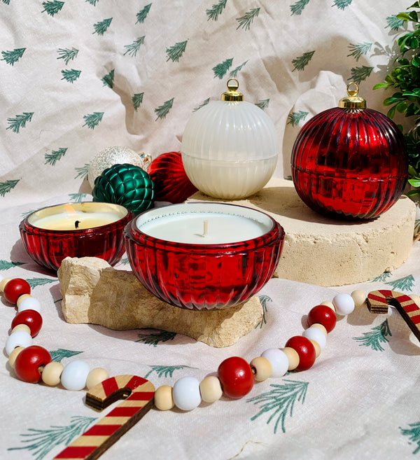 Glass Bauble Candle - White